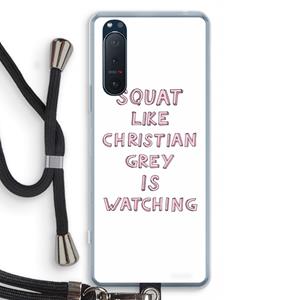 CaseCompany Christian Grey: Sony Xperia 5 II Transparant Hoesje met koord