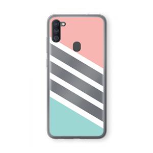 CaseCompany Strepen pastel: Samsung Galaxy A11 Transparant Hoesje