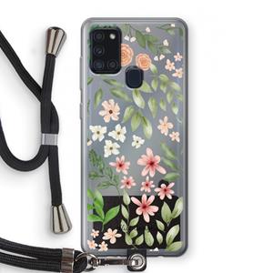 CaseCompany Botanical sweet flower heaven: Samsung Galaxy A21s Transparant Hoesje met koord