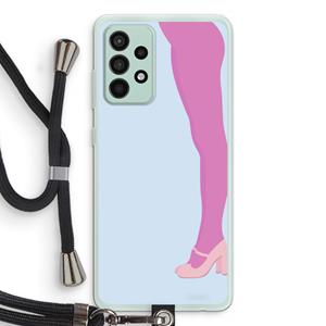 CaseCompany Pink panty: Samsung Galaxy A52s 5G Transparant Hoesje met koord