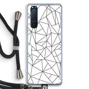 CaseCompany Geometrische lijnen zwart: Sony Xperia 5 II Transparant Hoesje met koord