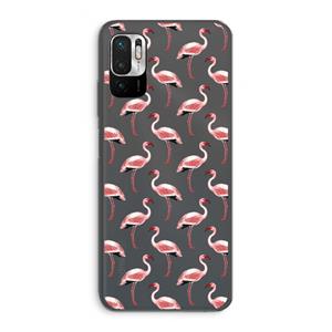 CaseCompany Flamingoprint groen: Xiaomi Redmi Note 10 5G Transparant Hoesje