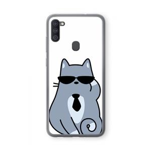 CaseCompany Cool cat: Samsung Galaxy A11 Transparant Hoesje