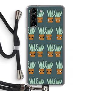 CaseCompany Sansevieria: Samsung Galaxy S21 Plus Transparant Hoesje met koord