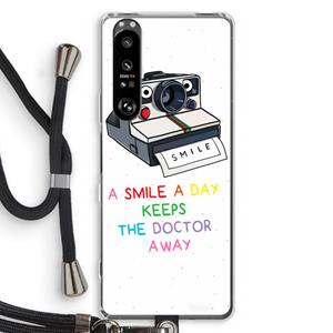 CaseCompany Smile: Sony Xperia 1 III Transparant Hoesje met koord