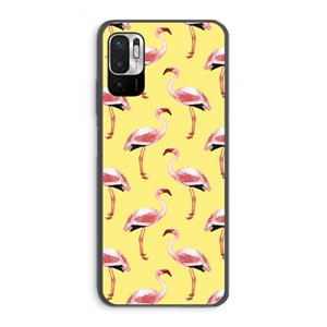 CaseCompany Flamingo's geel: Xiaomi Redmi Note 10 5G Transparant Hoesje
