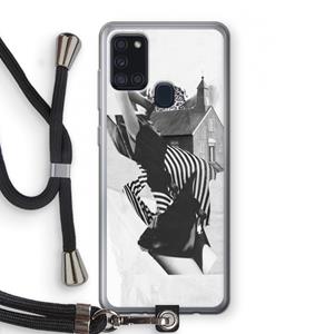 CaseCompany House: Samsung Galaxy A21s Transparant Hoesje met koord