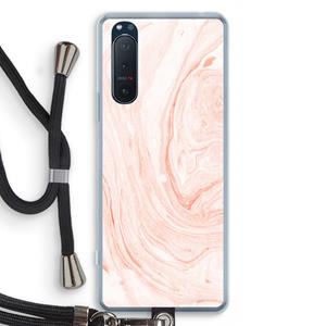 CaseCompany Peach bath: Sony Xperia 5 II Transparant Hoesje met koord
