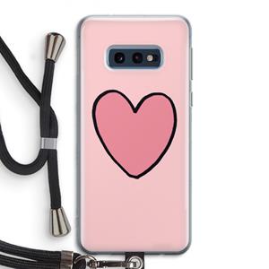 CaseCompany Hartje: Samsung Galaxy S10e Transparant Hoesje met koord