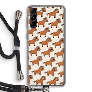 CaseCompany Pony: Samsung Galaxy S21 Plus Transparant Hoesje met koord
