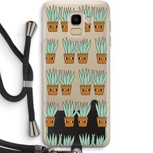 CaseCompany Sansevieria: Samsung Galaxy J6 (2018) Transparant Hoesje met koord