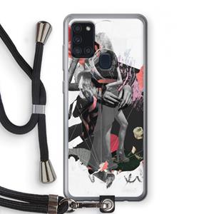 CaseCompany Dissimulation du réel: Samsung Galaxy A21s Transparant Hoesje met koord