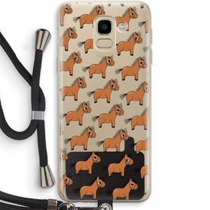 CaseCompany Pony: Samsung Galaxy J6 (2018) Transparant Hoesje met koord