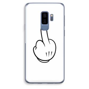 CaseCompany Middle finger white: Samsung Galaxy S9 Plus Transparant Hoesje