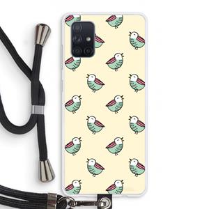 CaseCompany Vogeltjes: Samsung Galaxy A71 Transparant Hoesje met koord