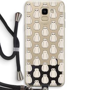 CaseCompany Uilen: Samsung Galaxy J6 (2018) Transparant Hoesje met koord