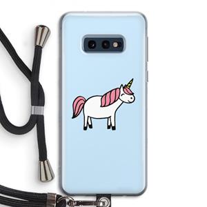 CaseCompany Eenhoorn: Samsung Galaxy S10e Transparant Hoesje met koord