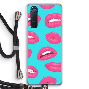 CaseCompany Bite my lip: Sony Xperia 5 II Transparant Hoesje met koord