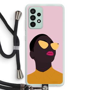 CaseCompany Yellow glasses: Samsung Galaxy A52s 5G Transparant Hoesje met koord