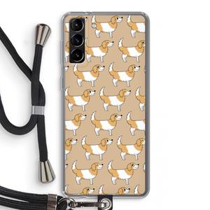 CaseCompany Doggy: Samsung Galaxy S21 Plus Transparant Hoesje met koord