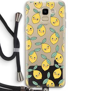 CaseCompany Citroenen: Samsung Galaxy J6 (2018) Transparant Hoesje met koord