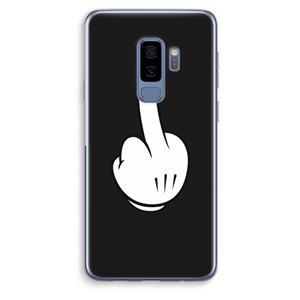 CaseCompany Middle finger black: Samsung Galaxy S9 Plus Transparant Hoesje