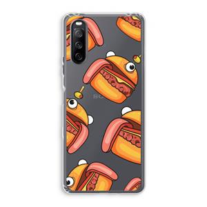 CaseCompany Hamburger: Sony Xperia 10 III Transparant Hoesje