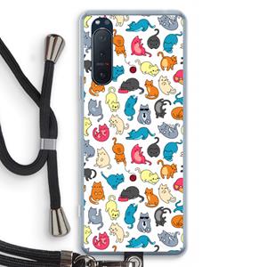 CaseCompany Kleurrijke katten: Sony Xperia 5 II Transparant Hoesje met koord