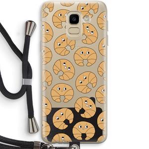 CaseCompany Croissant: Samsung Galaxy J6 (2018) Transparant Hoesje met koord