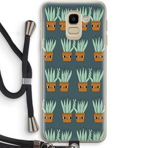 CaseCompany Sansevieria: Samsung Galaxy J6 (2018) Transparant Hoesje met koord