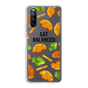 CaseCompany Eat Balanced: Sony Xperia 10 III Transparant Hoesje