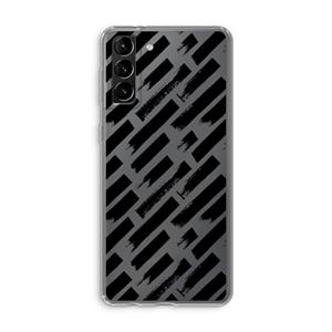 CaseCompany Zwarte vegen: Samsung Galaxy S21 Plus Transparant Hoesje