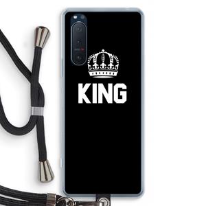 CaseCompany King zwart: Sony Xperia 5 II Transparant Hoesje met koord