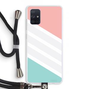 CaseCompany Strepen pastel: Samsung Galaxy A71 Transparant Hoesje met koord