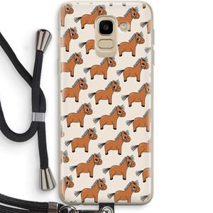 CaseCompany Pony: Samsung Galaxy J6 (2018) Transparant Hoesje met koord