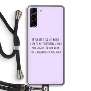CaseCompany Regenboog: Samsung Galaxy S21 Plus Transparant Hoesje met koord
