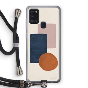 CaseCompany Geo #3: Samsung Galaxy A21s Transparant Hoesje met koord
