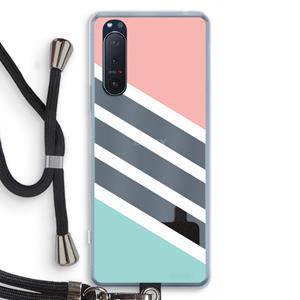 CaseCompany Strepen pastel: Sony Xperia 5 II Transparant Hoesje met koord