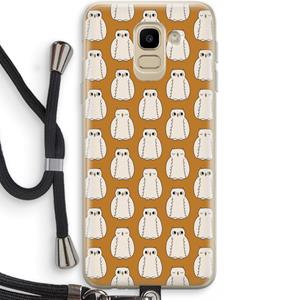 CaseCompany Uilen: Samsung Galaxy J6 (2018) Transparant Hoesje met koord
