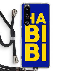 CaseCompany Habibi Blue: Sony Xperia 1 III Transparant Hoesje met koord