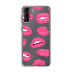 CaseCompany Bite my lip: Samsung Galaxy S21 Plus Transparant Hoesje