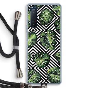 CaseCompany Geometrische jungle: Sony Xperia 5 II Transparant Hoesje met koord