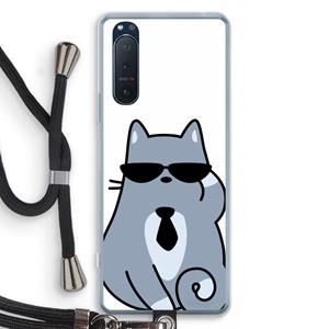 CaseCompany Cool cat: Sony Xperia 5 II Transparant Hoesje met koord