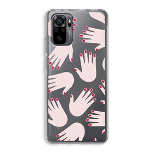 CaseCompany Hands pink: Xiaomi Redmi Note 10 Pro Transparant Hoesje