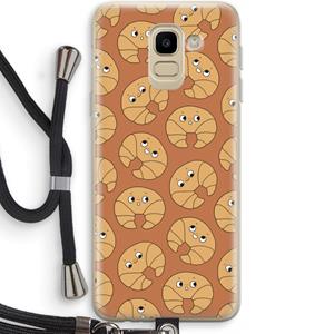 CaseCompany Croissant: Samsung Galaxy J6 (2018) Transparant Hoesje met koord