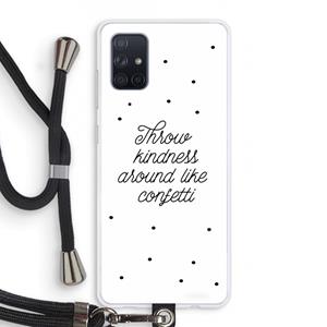 CaseCompany Confetti: Samsung Galaxy A71 Transparant Hoesje met koord