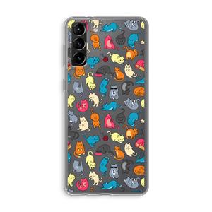 CaseCompany Kleurrijke katten: Samsung Galaxy S21 Plus Transparant Hoesje