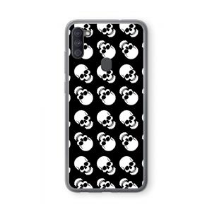 CaseCompany Musketon Skulls: Samsung Galaxy A11 Transparant Hoesje