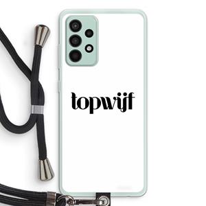 CaseCompany Topwijf Wit: Samsung Galaxy A52s 5G Transparant Hoesje met koord