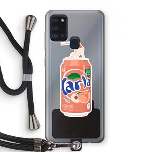 CaseCompany S(peach)less: Samsung Galaxy A21s Transparant Hoesje met koord